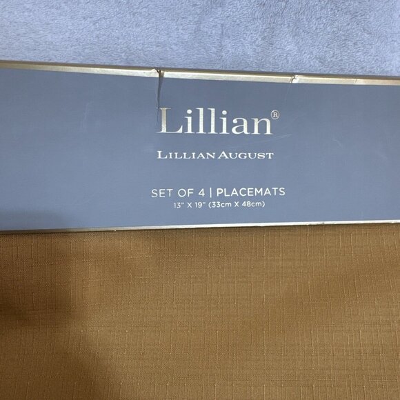 Lillian August Home Set of 4 Placemats Gold Solid Fall Everyday NWT - Picture 2 of 4